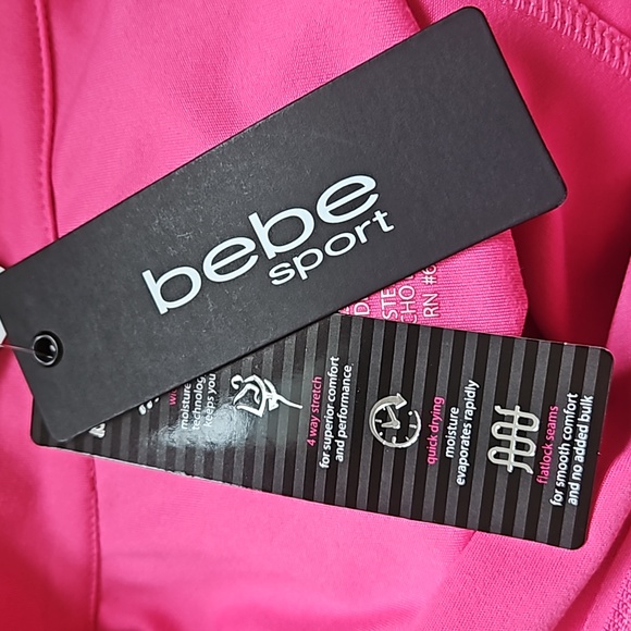 Bebe Sport Pink Logo Rhinestone Cardigan NWT - Picture 8 of 8